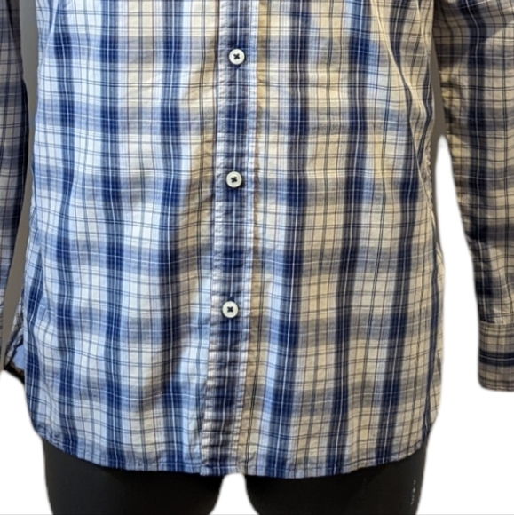 TOMMY Hilfiger blue plaid button down shirt small - Picture 3 of 10
